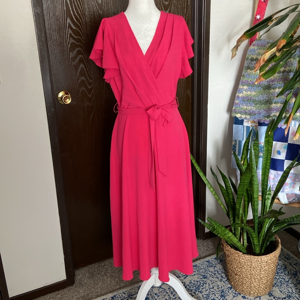 DKNY Fuchsia Wrap Dress